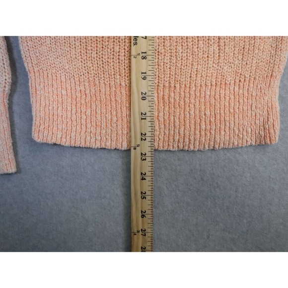 Womans Free People loose knit round neck pullover sweater peach size Medium - Picture 7 of 7